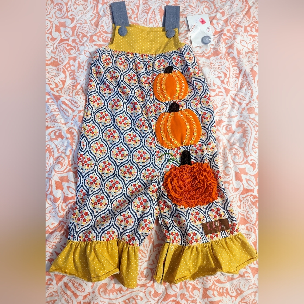 2t Millie Jay Pumpkin Overalls